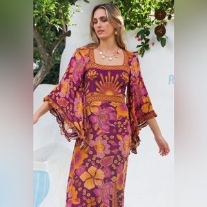 Nine Lives Bazaar Sundance Midi Dress in Royale